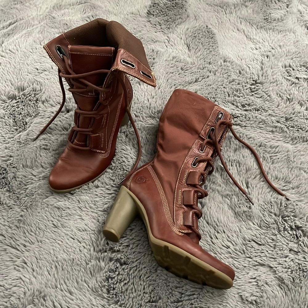 Timberland Brick Red Lace Up Boots